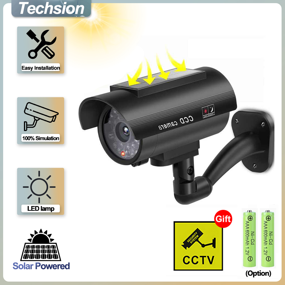 Outdoor Lighting And Camera - Solar Panel Dummy Surveillance Camera Outdoor