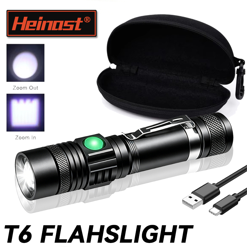 Outdoor Lighting Bulbs - T6 LED Rechargeable Flashlight,18650 Zoomable Torch,