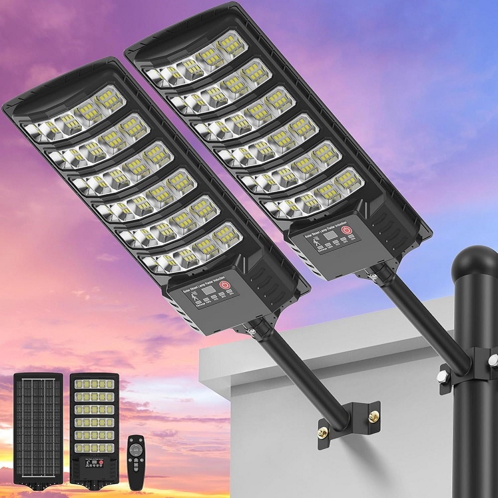 Dusk To Dawn Bulb - Solar Street Light with Pole Mount,