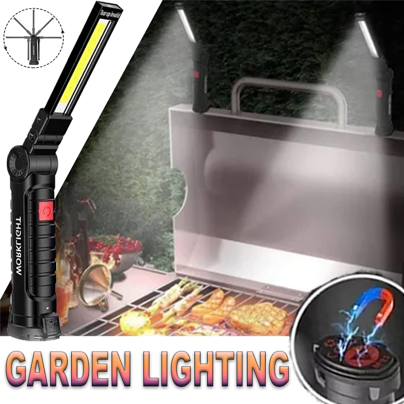 Outdoor Lighting Setup - Portable LED Flashlight with Magnetic Hook