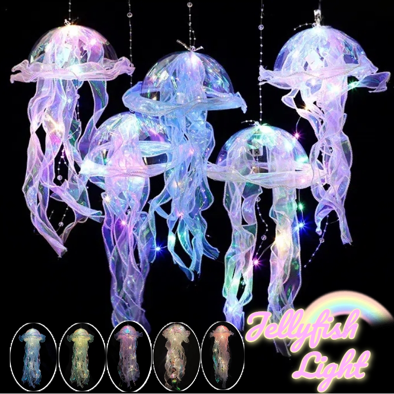 Outdoor Lighting Gazebo - Gradient Jellyfish LED Night Light Handmade