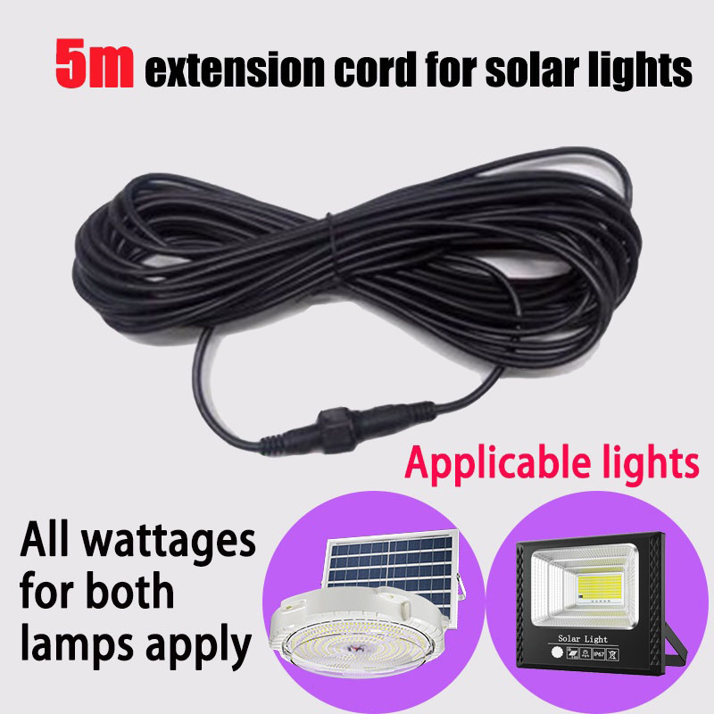 Outdoor Lighting Cable - 5m Double hole Plug Led Solar