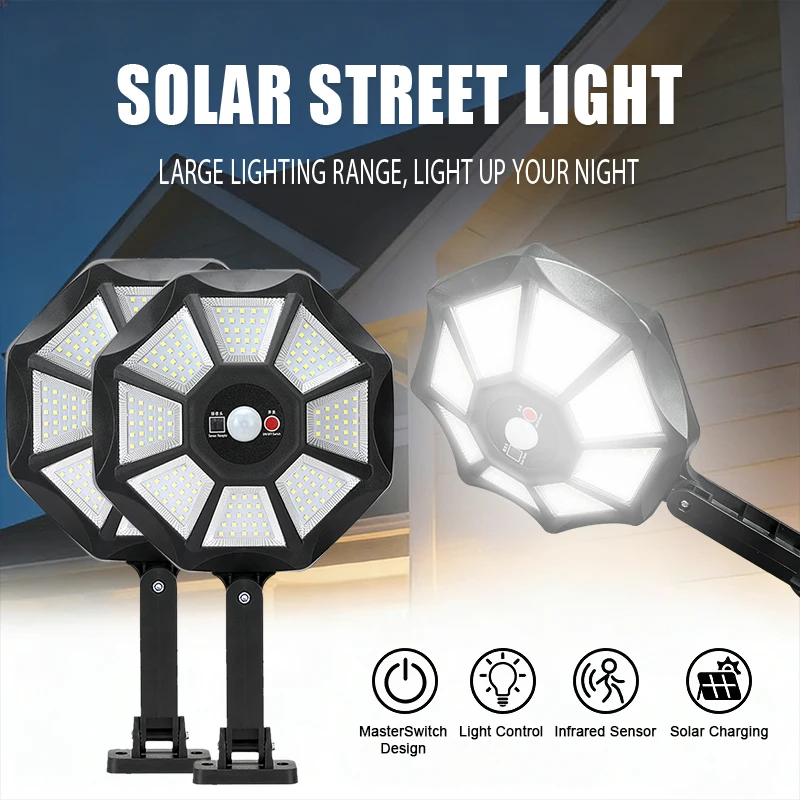 Dusk To Dawn Bulb - Solar Lights Outdoor Waterproof, 168 LED