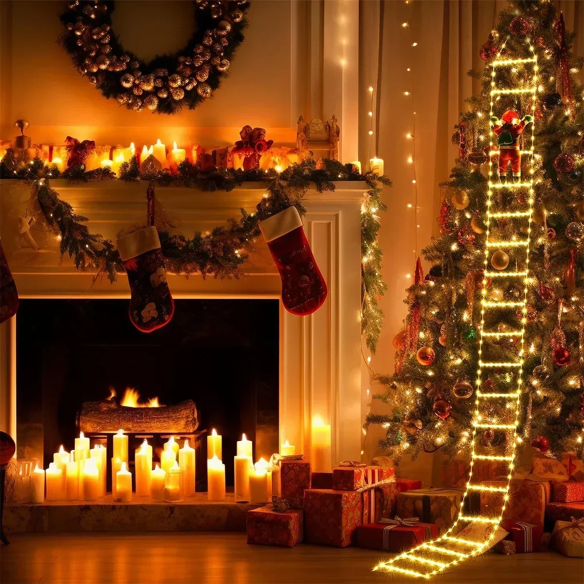 LED Ladder Light for Santa Cla - Xmas Outdoor Lighting Decorations review and price