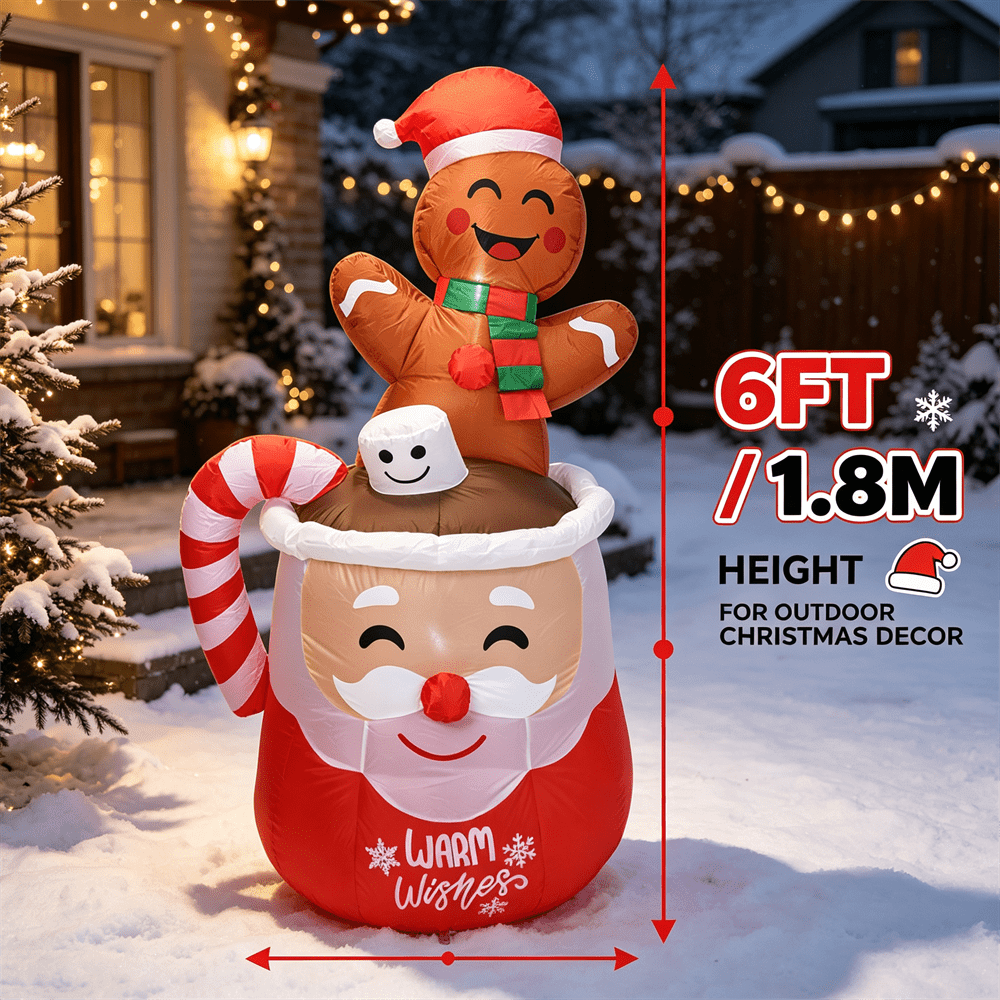 6FT Christmas Inflatable Toy L - Xmas Outdoor Lighting Decorations review and price