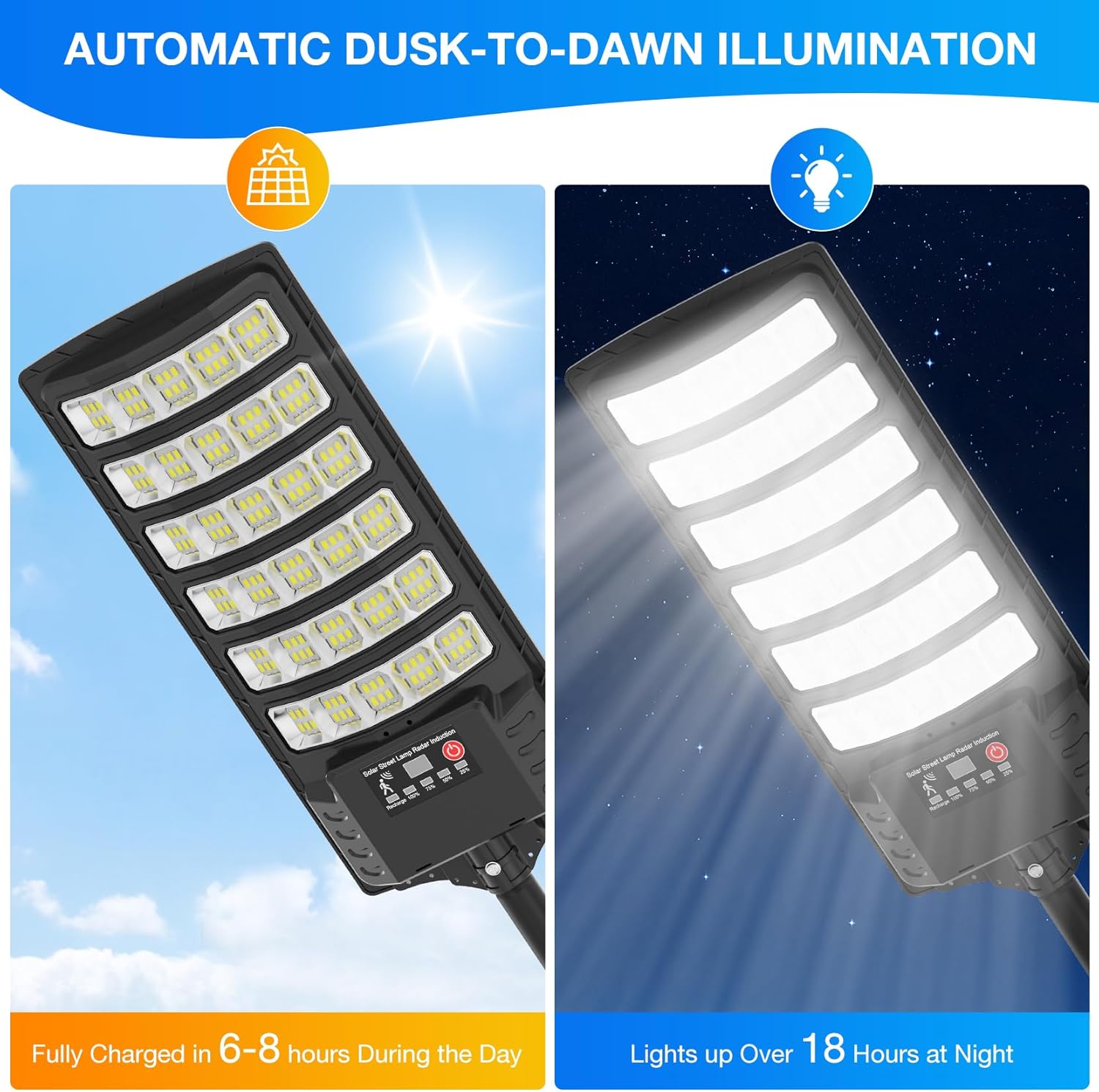 Solar Street Light with Pole M - Dusk To Dawn Bulb review and price