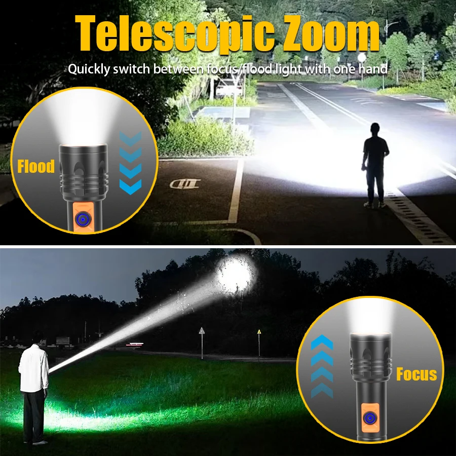 High Power LED Flashlight USB  - Outdoor Lighting Bulbs review and price