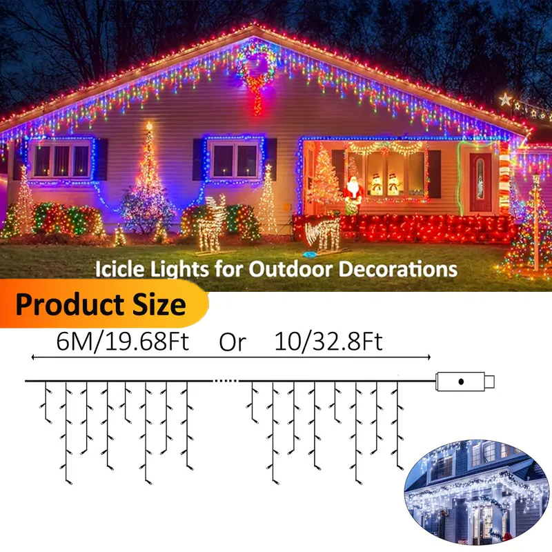 Solar Icicle Lights Outdoor Fa - Xmas Outdoor Lighting Decorations review and price
