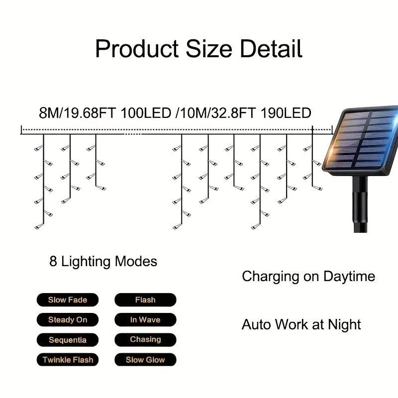Solar Icicle Lights Outdoor Fa - Xmas Outdoor Lighting Decorations review and price