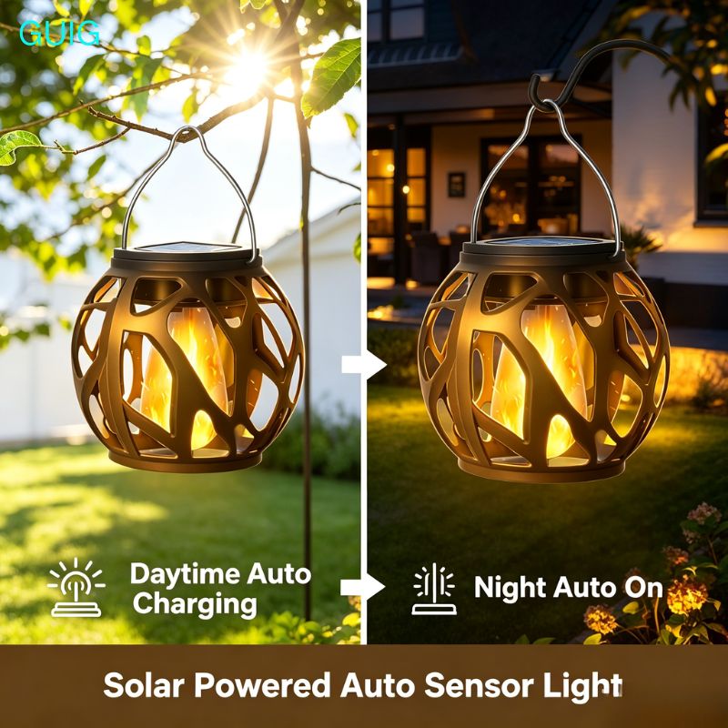1/2/4 Pack Solar Hanging Flame - Outdoor Lighting On Trees review and price