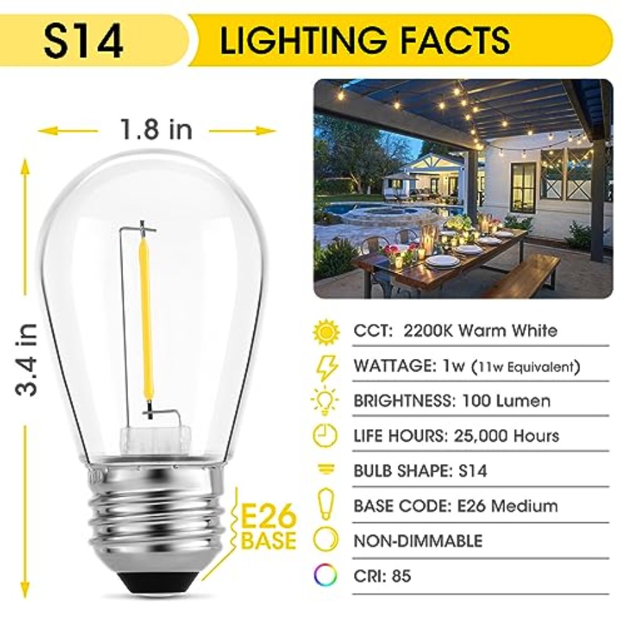 36 Pack S14 LED Bulbs for Outd - Outdoor Lighting Bulbs review and price