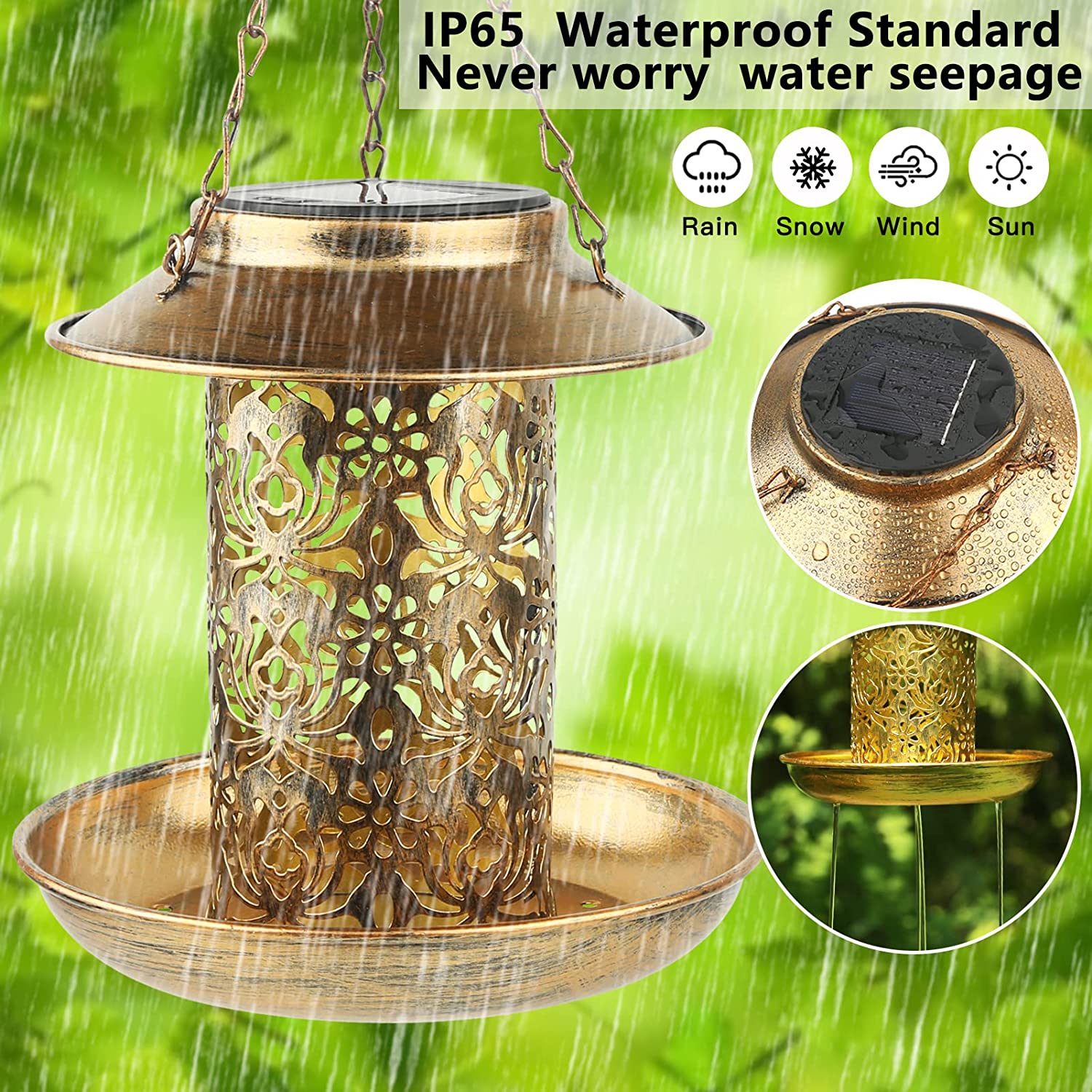 Solar Bird Feeder Metal Outdoo - Outdoor Lighting Ideas For Backyard review and price
