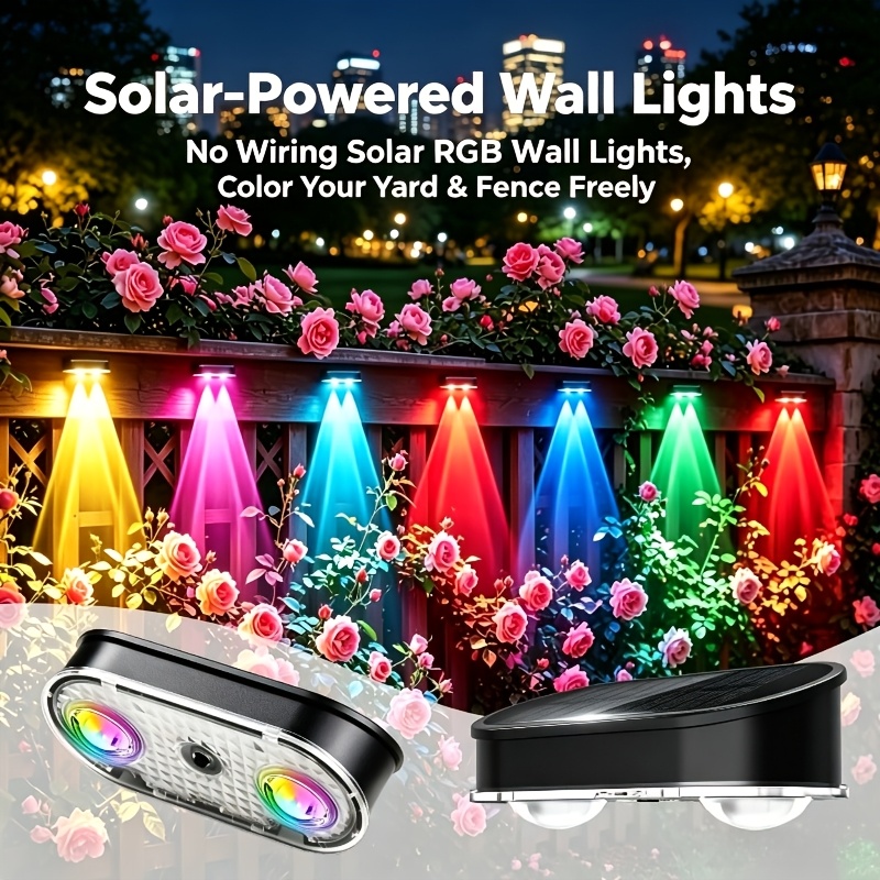 RGB Solar Fence Light IP44, 8  - Dusk To Dawn Bulb review and price
