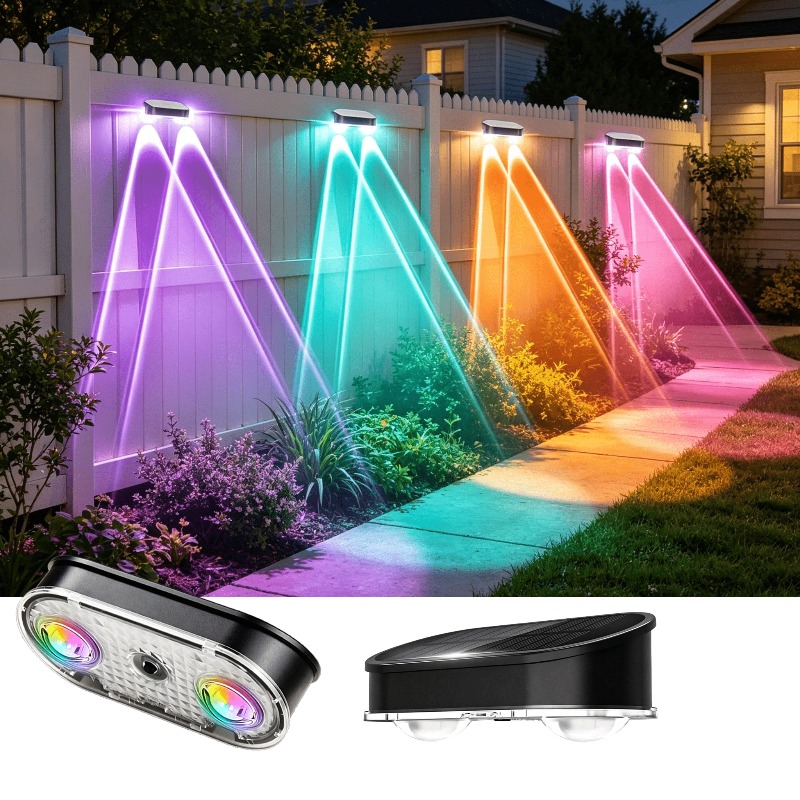 RGB Solar Fence Light IP44, 8  - Dusk To Dawn Bulb review and price