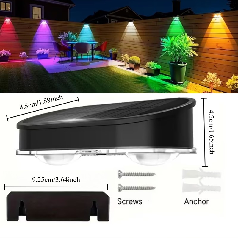 RGB Solar Fence Light IP44, 8  - Dusk To Dawn Bulb review and price