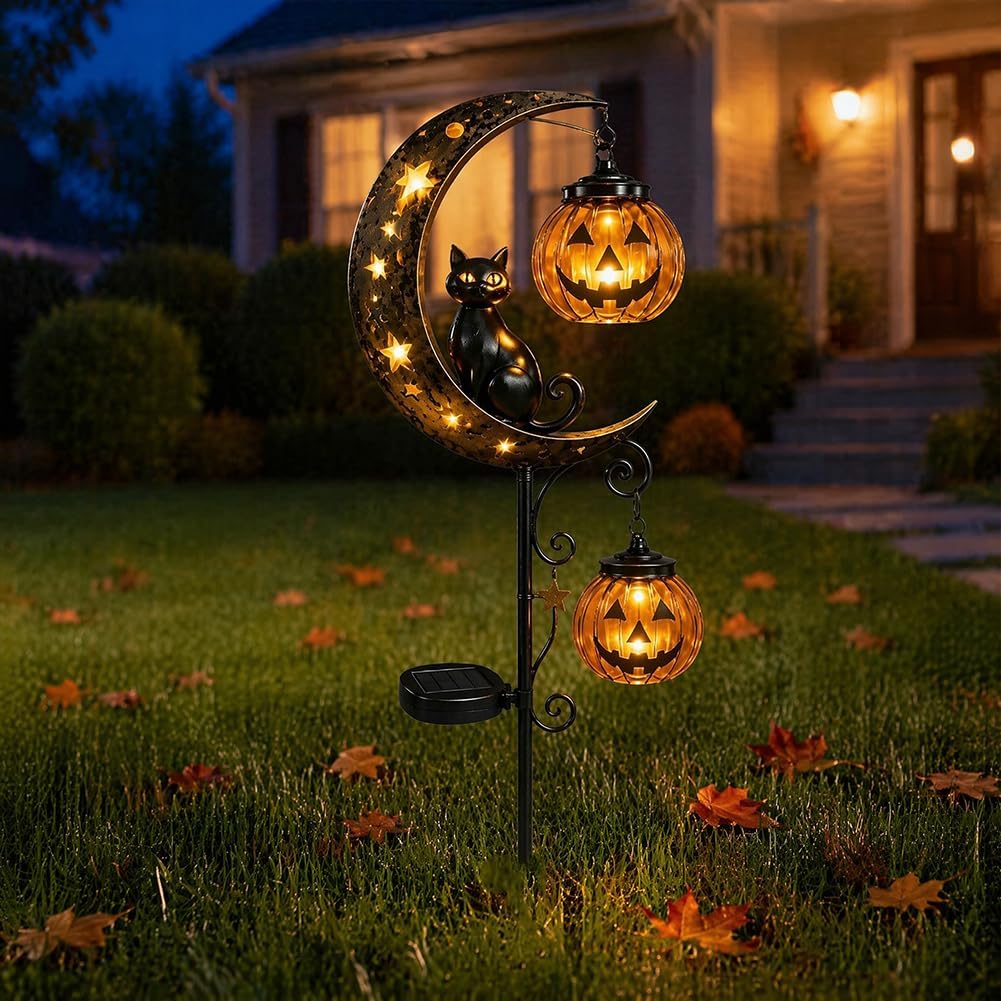 Solar Halloween Black Cat & Pu - Outdoor Lighting Ground review and price