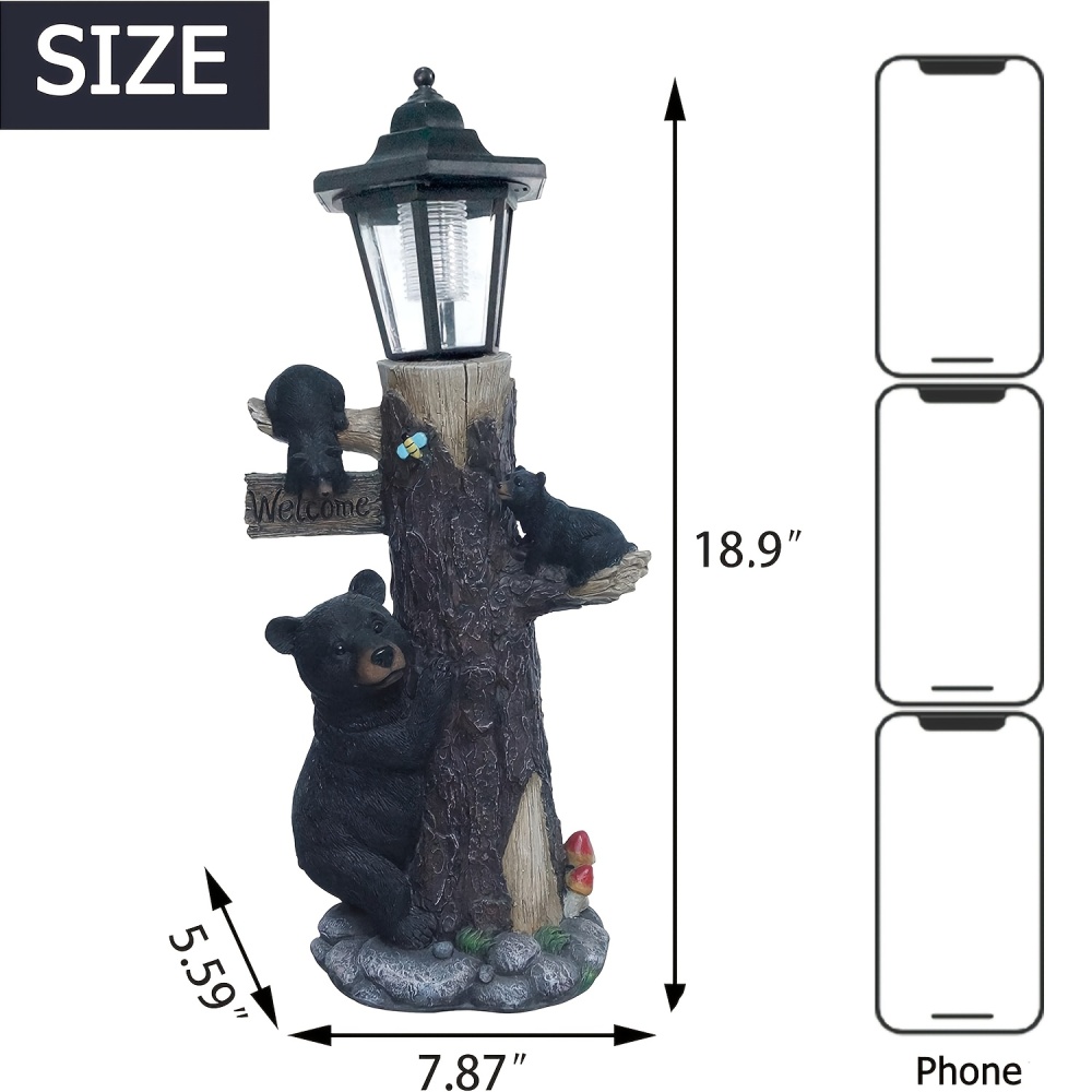 Black bear statue welcome sign - Outdoor Lighting On Trees review and price