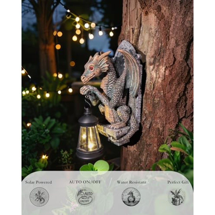 Dragon Statue Solar Lantern fo - Outdoor Lighting On Trees review and price