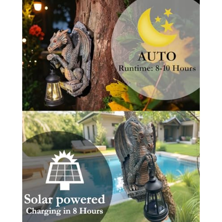 Dragon Statue Solar Lantern fo - Outdoor Lighting On Trees review and price