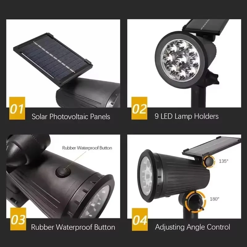 Solar LED Spotlight, 9-LED Out - Outdoor Lighting On Trees review and price