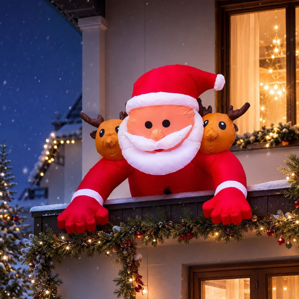 1.8M Christmas Inflatable Sant - Xmas Outdoor Lighting Decorations review and price