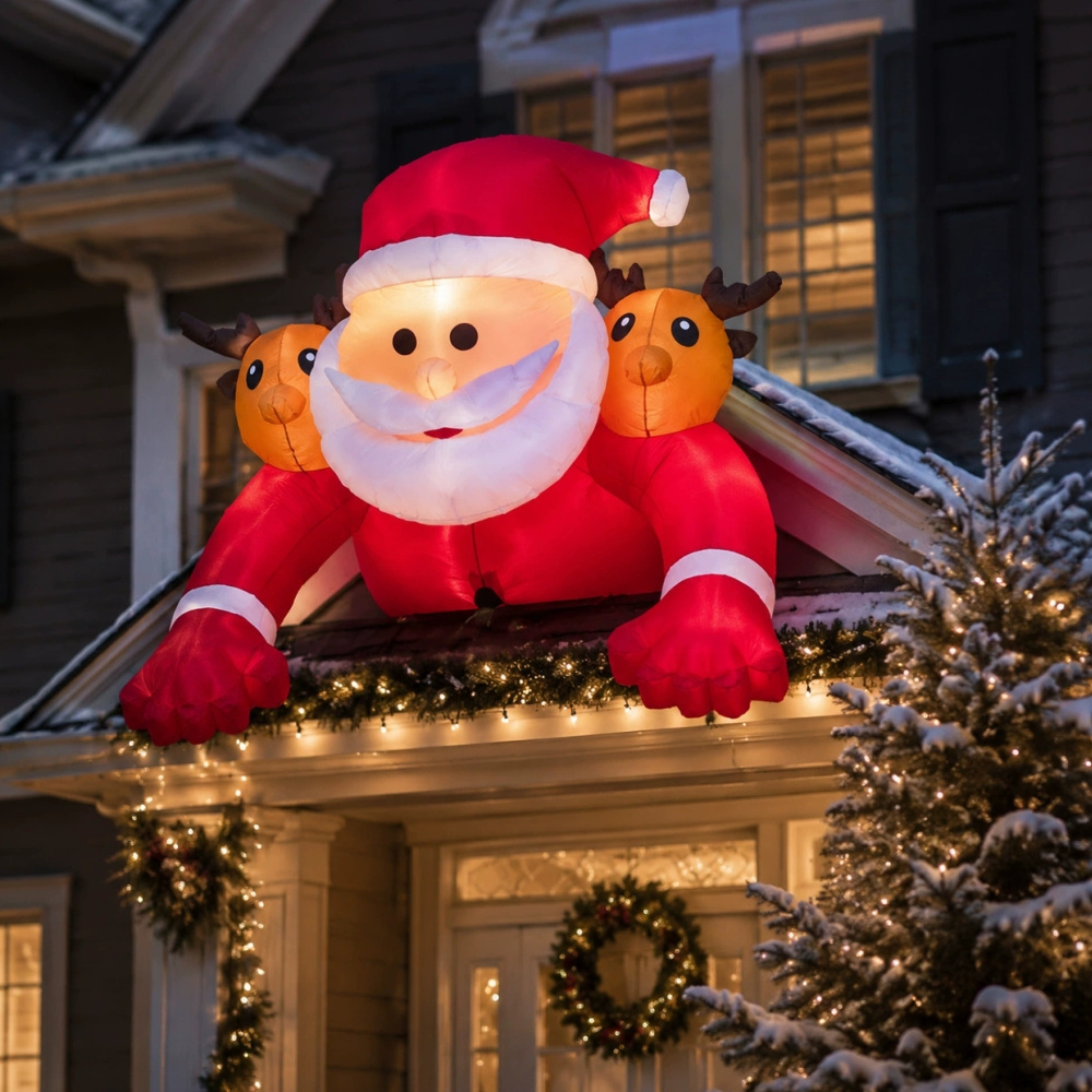 1.8M Christmas Inflatable Sant - Xmas Outdoor Lighting Decorations review and price