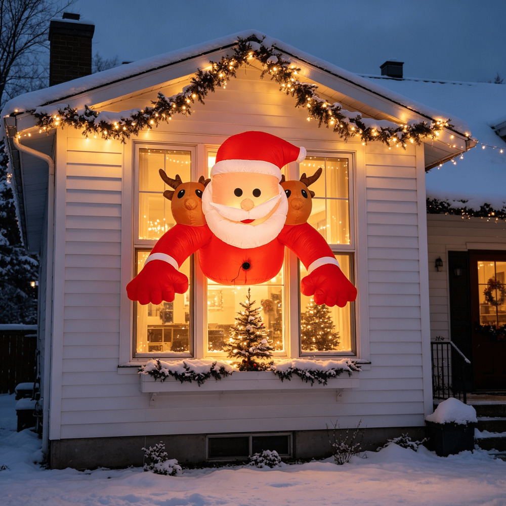 1.8M Christmas Inflatable Sant - Xmas Outdoor Lighting Decorations review and price